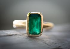 "14K Gold Emerald Ring measurements are: stone: 11x7mm   stone: 2.9 cts Gold: 3.28 grams USA size 7 Zambian emerald, unheated, untreated 100 percent natural Of all the gemstones Emerald is the purest representation of the open and active heart chakra.  Emerald can help one to remain centered in the hearts wisdom.  Emerald is known to help one overcome \"heartbreak\" helps one remember to give love to oneself and to others.  Emerald brings and energy of hope, encouragement, abundance, and gentle Antique Emerald Ring, Gold Emerald Ring, Stackable Birthstone Rings, Silver Anniversary Gifts, Silver Emerald Ring, Jewelry Emerald, Tourmaline Engagement Ring, May Birthstone Rings, Luxury Engagement Rings