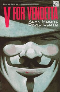 the cover to v pour vendetta, with an evil clown's face