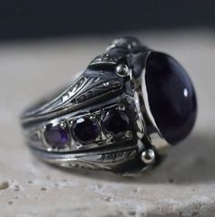 Attention : This ring is completely handmade by silver masters! Real Amethyst Stone Original Hand Engraved 925K Silver Unisex Ring  This incredible silver ring is engraved from 100% handmade natural gemstone. This shiny Amethyst gemstone ring, has a modern and vintage vibe for daily using. You can use it for daily or special days. The engraving details of pure 925 Sterling Silver Handmade Ring are very detailed and eye-catching and our product's gemstone is 100% natural. You can prefer this vint Luxury Amethyst Gemstone Ring, Purple Amethyst Hallmarked Signet Ring, Amethyst Gemstone Signet Ring As Gift, Amethyst Gemstone Signet Ring For Gifts, Amethyst Gemstone Signet Ring, Purple Amethyst Signet Ring With Polished Finish, Amethyst Signet Ring With Polished Finish As Gift, Elegant Amethyst Signet Ring Hallmarked, Elegant Amethyst Gemstone Signet Ring