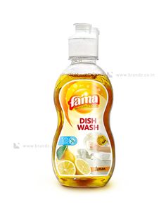 a bottle of dish wash with lemons on it