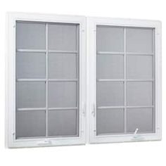 two white windows with glass panes on each side