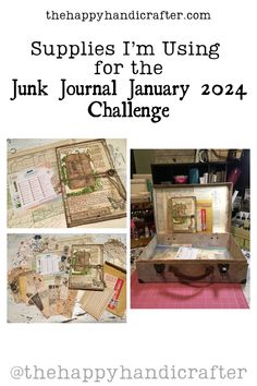 the happy handicrafater supplies i'm using for the junk journal january challenge