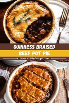 Hearty, rich, and packed with flavor—this Guinness Braised Beef Pot Pie is everything you need for Christmas comfort. A flaky crust and savory filling make it unforgettable! Beef Pot Pies With Pie Crust, British Beef Pie, Meat Pie Ideas, Beef Ale Pie, Beef Bourguignon Pot Pie, Irish Pot Pie, Pot Roast Pie, Single Serve Pot Pie, Savory Beef Pie