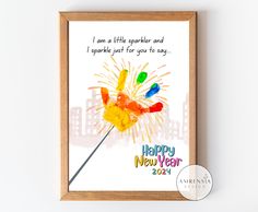 a card with the words happy new year written on it and an image of a hand holding