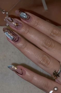 Latest Nails Design 2024, Goddess Nails Designs, Nails Con Relieve, Latest Nail Designs, Hippie Nails, Fall Acrylic Nails, Pretty Gel Nails, Acrylic Nails Coffin Pink