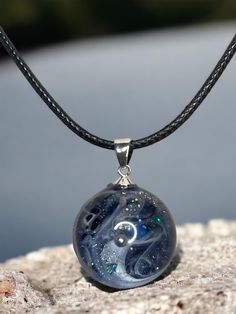 blue and silver galaxy resin pendant with planets, stars and glitter Galaxy Necklace, Galaxy Pendant, Resin Pendant, Stone Pendant, Blue And Silver, Pendant Necklaces, Favorite Jewelry, Planets, Jewelry Necklace Pendant