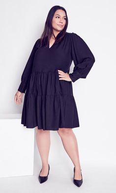 Shop Evans Black Tiered Midi Dress at Yours Clothing. Discover women’s plus size clothing in sizes 10-36 with fast delivery. Size 20 Women, Size 16 Women, Party Dress Sale, Curve Fashion, Tiered Midi Dress, Date Night Dresses, Mini Dresses Summer, Fashion Fits, Tiered Dress