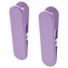 two purple door handles on a white background