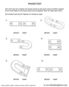 Magnet Worksheets Free Printable, Magnet Lessons, Magnet Activities, Free Worksheets For Kids, Light Science, Math Practice Worksheets, First Grade Science, Social Studies Worksheets