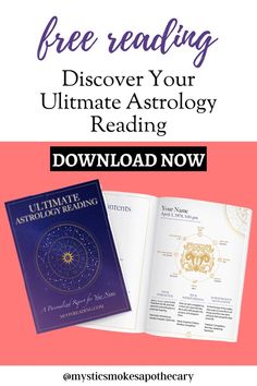 an open book with the text free reading discovery your ultimate astrology reading