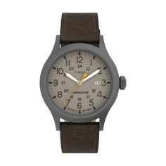 Timex® Expedition Scout Men's Leather Strap Watch - TW4B23100JT Texas State Bobcats, Timex Expedition, Leather Strap Watch, Texas State, Minerals Crystals, Face Cover, Samsung Gear Watch, Leather Men, Leather Watch