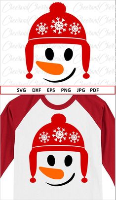 a snowman wearing a red and white shirt