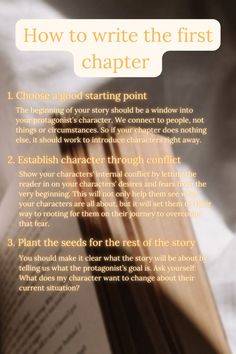 how to write the first chapter How To Start A Story Prompts, Beginning Of A Story, Book Checklist, How To Begin A Story, Creative Writing Exercises, Starting A Book, Story Writing Prompts