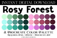 the instant digital color palette for rosy forest