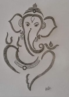 a drawing of an elephant with a crown on it's head