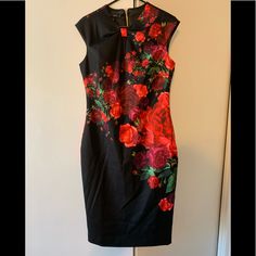 Reposhing This Item I Purchased From @Kross915. Loved It, But Ready To Rotate For Something New. Questions? Leave A Comment Below! Elegant Red Dress With Rose Print, Elegant Red Rose Print Dress, Red Black Dress, London Red, London Dresses, Ted Baker London, Ted Baker, Black Red, Colorful Dresses