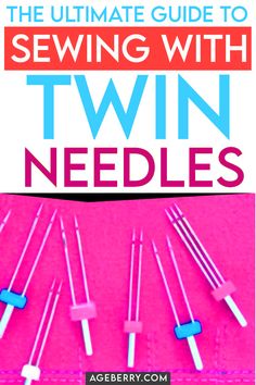 video sewing tutorial on how to use a twin needle for beginner sewing projects Twin Needle Sewing, Modern Sewing Machines, Sewing Hems, How To Thread, Sewing Seams, Sewing Tricks, Sew Simple, Sewing Elastic, Sew Ins