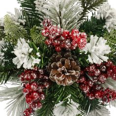 "Purchase the 13\" Mixed Flocked Pine, Berry & Pinecone Snowflake by Ashland® at Michaels. This red berry, pinecone and mixed flocked pine snowflake is perfect for showing off in your home this holiday. This red berry, pinecone and mixed flocked pine snowflake is perfect for showing off in your home this holiday. Place it on your wall, window, or mantel to lend your home a bright and festive touch. Details: White, green, red and brown 4\" x 13\" x 13\" (10.1cm x 33cm x 33cm) Partially flocked PV Pinecone Snowflake, Decorated Wreaths, Wall Window, Red And Brown, Christmas Gift Shop, Well Decor, Michael Store, Yarn Projects, Yarn Shop