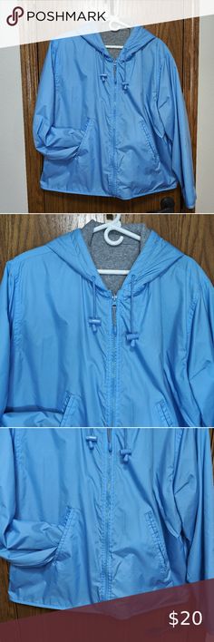 Women's Faded Glory Reversible Full Hoodie Jacket, Waterproof or Fleece, Size 1X