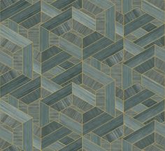 Seabrook Linnea Celeste Wallpaper Hexagon Wallpaper, Pattern Matching, Wallpaper Samples, Handmade Wood, Wood Veneer, Repeating Patterns, Fabric Samples, Interior Spaces, Geometric Design