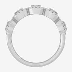 Ring Style: Mens Fashion RingsFeatures: Certified DiamondsDiamond Clarity: I2-I3Setting: Multi-SettingShape: EmeraldStone Cut: BaguetteDiamond Color: I-JMetal Color: WhiteRing Gallery Height: 4.2mmRounded Carat Weight: 1 Ct. T.w.Band Width: 4.5mmCare: Wipe CleanStone Type: 125 Natural DiamondAuthenticity: Natural DiamondBirthstone: April BirthstoneMetal: 10k White GoldCountry of Origin: Imported Modern White Gold Round Ring, Classic Silver Diamond Band, Formal Stackable Platinum Rings With Round Band, Formal Platinum Stackable Rings With Round Band, Platinum Stackable Rings For Promise, Formal Platinum Stackable Rings, Formal White Rings With Diamond Accents, White Rings With Diamond Accents For Formal Events, Formal White Cluster Ring With Halo Design