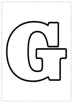 the letter g coloring page is shown in black and white with a line drawing effect