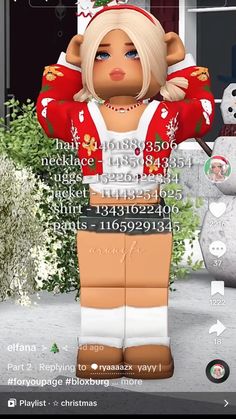 an animated image of a woman in red and white outfit standing next to a snowman