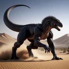 an image of a dinosaur in the desert