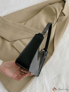 BirdinBag - Sleek Baguette Bag: The Perfect Minimalist Accessory Leather Baguette Bag, Minimalist Accessories, Minimalistic Style, Elegant Pattern, Baguette Bag, Bag Bag, Style Elegant, Polyester Material, Top Handle