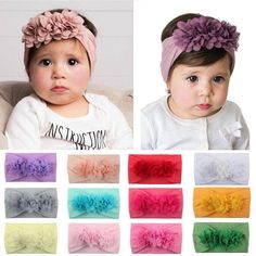 The cutest flower headband with touch-close fastening is a sweet accessory for your little one in this season. Your baby will surely look like a princess in this cutest accessory! And just look at the variety of cute colors you can get in this prettiest headband. Features: Soft and elastic Smooth on the skin Very comfortable for your baby’s head Specifications: Weight: about 10 grams. Size: 15 * 9cm (5.90 * 3.54in), can be stretched to 25cm (9.84in) Fabric: Nylon (elastic, soft, non-marking) Pac Newborn Girl Headbands, Pretty Headbands, Newborn Flower, Toddler Bow, Bow Hairband, Headband Turban, Sweet Accessories, Newborn Boy Clothes