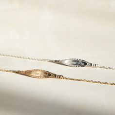 A reimagining of the classic ID bracelet, in classic Catbird proportions, by which we mean: tiny and shiny. Made to be engraved with something dear. Important notes for engraving: Maximum 9 characters (up to 2 letters can be capitalized) OR a total of 3 capital letters Engraving is limited to A-Z, 0-9, "+" (no ampersand or emojis) only Engraving must be typed exactly how you want it to appear. Any engraving that does not fit these rules will significantly delay your order. (Engraving included in Catbird Jewelry, The Bling Ring, Id Bracelets, Funky Jewelry, Jewelry Lookbook, Custom Fonts, Mellow Yellow, Dream Jewelry