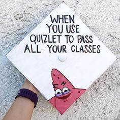 a graduation cap that says, when you use quizlet to pass all your classes