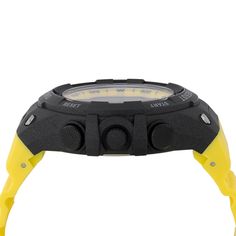 Movement Type: Digital
Dial Color: Black
Band Tone: Yellow
Band Material: Polyurethane
Case Size: 52mm
Water Resistance: 100m
3-Year Warranty on All Watches
Free Ground Shipping On Orders $149+
All Orders Ship Same Day or Next Day Digital Watch With Subdials For Outdoor Activities, Outdoor Stopwatch Watch Accessories, Sports Watches With Stopwatch And Round Dial, Yellow Chronograph Watch With Analog Display, Durable Sports Watches With Round Dial, Sports Watches With 10atm Water Resistance And Round Dial, Sports Analog Chronograph Watch, Durable Sports Watch Accessories With Round Dial, Sports Watches With 10atm Water Resistance