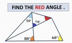 an image of a triangle with the word find the red angle on it's side