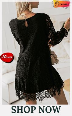 Black Lace Splicing Long Sleeve Mini Dress Black Mini Dress With Lace Patchwork For Night Out, Black Dresses With Splicing, Black Mini Dress With Lace Patchwork, Black Mini Dress With Splicing For Night Out, Chic Black Mini Dress With Lace Patchwork, Black Patchwork Dress For Night Out, Black Lace Patchwork Mini Dress For Fall, Black Spliced Mini Dress For Evening, Black Mini Dress With Lace Patchwork For Fall