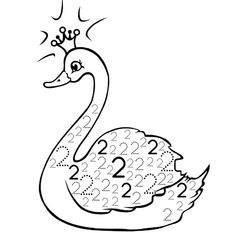 a black and white drawing of a duck with a crown on it's head