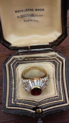 ONE OF A KIND, Stunning, very RARE Design Wedding Engagement Cocktail Ring.. The ring made from 18k Yellow Gold, approximately 3ct Tapered Baguette Diamonds and Round... OUTSTANDING, Gorgeous color and Clarity RUBY Ruby is Approximately 9mm x 7mm, 2.50ct... Weight is 8.6 Grams Size 5, sizable. Layaway plan is available All Measurements, Dimensions and Description are very Approximately. Come with Appraisal... RUBY IS STUNNING, COLOR IS GORGEOUS... All sales is final. Gold Vs Ruby Ring For Wedding, Gold Ruby Ring With Vs Clarity For Wedding, Luxury Hallmarked Ruby Wedding Ring, Antique Brilliant Cut Ruby Ring For Wedding, Antique Ruby Ring With Diamond For Formal Occasions, Antique Brilliant Cut Ruby Ring For Formal Occasions, Antique Ruby Ring With Brilliant Cut For Formal Occasions, Luxury Ruby Ring With Vs Clarity For Formal Events, Heirloom Multi-stone Ruby Ring For Formal Events