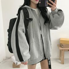 Zip Jacket Female Spring/autumn/winter 2024new Students Loose Hoodies Padded Long-sleeved Sweater Hoodie Coat Woman, Womens Spring Coat, Clothing Y2k, Student Girl, Korean Casual, Sweatshirt Zipper, Fall Coat, Spring Women, Zipper Jacket