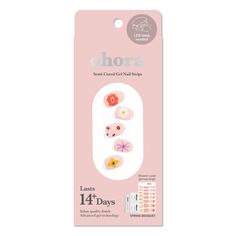 From daisies to pansies, flowers are the focus of this fun gel manicure. Features a nude pink base and colorful doodles of various blooms. Ohora Semi Cured Gel Nail Strips offer salon-quality nails in minutes. Achieve 14+ days of long-lasting durability and a professional finish at home, showcasing Ohora's dedication to top-notch quality. Ohora Semi Cured gel nail Strips offer an effortless process—simple application, filing, curing, and removal—perfect for beginners and pros alike. Contains: 30 Semi Cured Gel Nail Strips, Colorful Doodles, Self Nail, Gel Nails At Home, Gel Nail Strips, Gel Nail Art Designs, Gel Lamp, Nail Scissors, Design Line