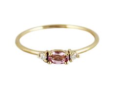 14k yellow gold 5x3mm morganite  (2) 1.75mm white diamonds us395 Jewerly Ring, Pink Tourmaline Ring, White Diamond Ring, Handmade Fine Jewelry, Gold Bullion, Diamonds Ring, Morganite Ring, Pave Ring, Tourmaline Ring