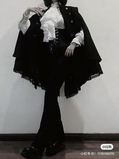 Gothic Clothing Reference, Japanese Gothic Aesthetic, Victorian Goth Aesthetic Outfit, Industrial Goth Fashion, Gothic Victorian Outfits, Villain Outfits Design, Victorian Aesthetic Outfit, Victorian Goth Outfits, Gothic Aesthetic Outfit