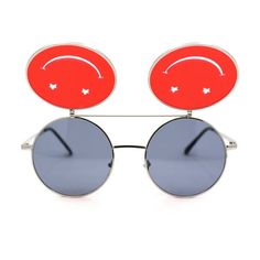 Here is something truly unique and a fun summer sunglasses with super vintage vibe flip up lens with die cut smiley face. Hippie round circle sunglasses with both inner lenses and out lenses tinted with colorful pop colors. They are 100% UV400 polycarbonate lenses. (b957) Size: 5 1/2" (140mm) x 2 1/8" (54mm).  Color: Black.  Gender: unisex.  Age Group: adult. Hippie Sunglasses, Retro Smiley Face, Circle Lens, Circle Sunglasses, Sunglasses Silver, Circle Lenses, Summer Sunglasses, Round Circle, Vintage Vibe