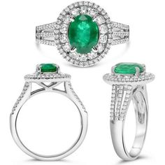 Roman & Jules 18K White Gold Oval Emerald Ring - A Tale of Elegance and Love Exquisite Oval Green Emerald Ring, Exquisite Green Oval Emerald Ring, Gia Certified Oval Green Diamond Ring, Green Oval Diamond Ring Fine Jewelry, Luxury Oval Emerald Halo Ring, Elegant Oval Green Diamond Ring, Elegant Green Oval Diamond Ring, Oval Emerald Ring With Halo Design, Exquisite Green Emerald Ring With Halo Setting