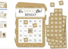 a printable wedding game with gold glitters on it and the words, we still me