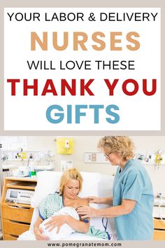 two women in hospital gowns with the words nurses will love these thank you gifts