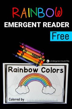 rainbow emerger with crayons and colored pencils in the background text reads rainbow emerger reader free