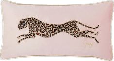 a pink pillow with a cheetah design on it