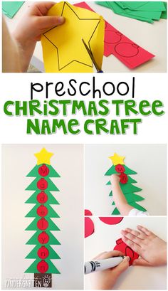 christmas tree name craft for preschool