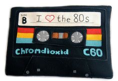 i love the 80's handmade felt book cover with an old school cassette