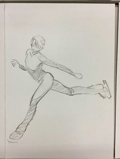 a drawing of a person kicking a soccer ball